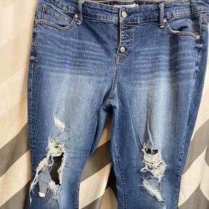 Torrid capris high waisted ripped jeans